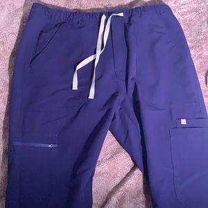 Figs large tall dark blue cargo scrub pants